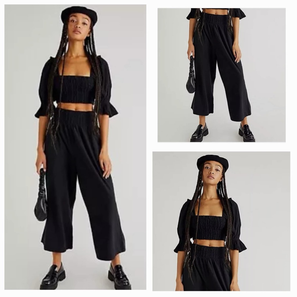 Free People "At Ease Set" - Crop Top & Pants - Women's Size XS